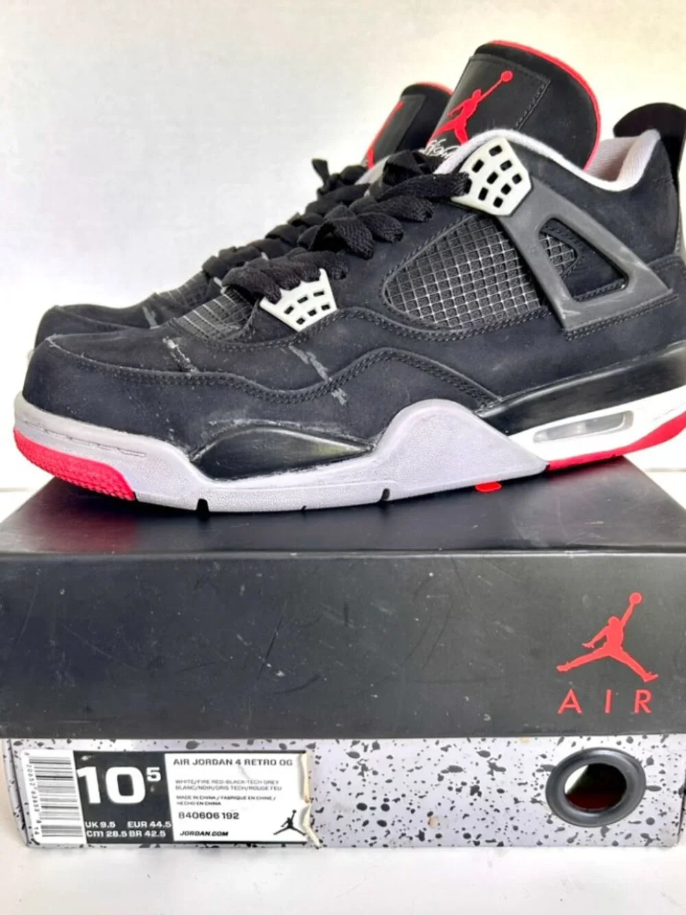 Air Jordan 4 Bred 2012 Size 10.5 Restoration Project Parts Repair